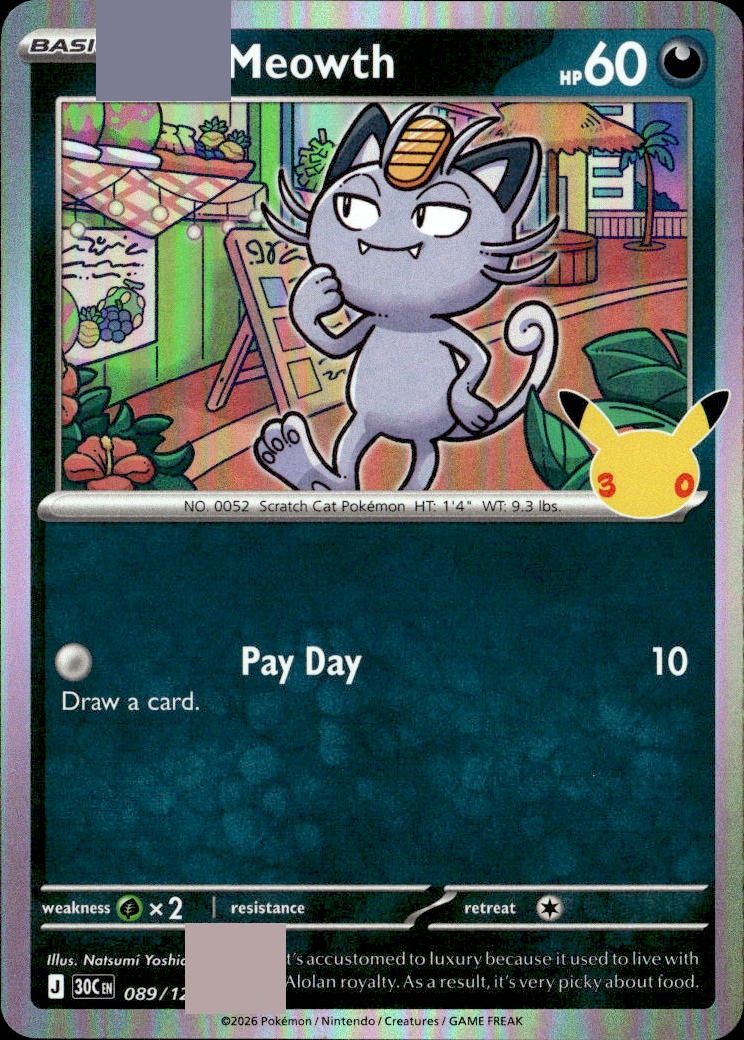 2026 Pokemon 30C En Meowth graded slab