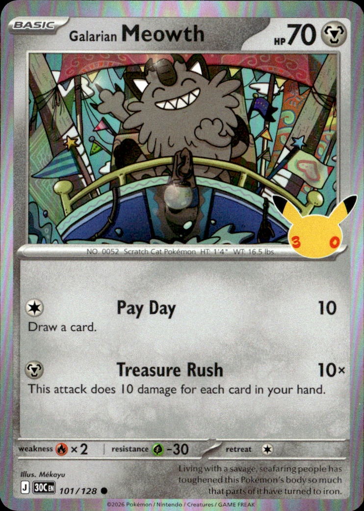 Galarian Meowth graded slab