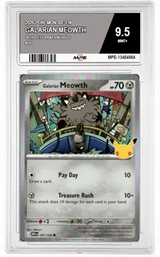 2026 POKEMON 30C EN 30th Celebration-HOLO #101 GALARIAN MEOWTH MPE 9.5 MINT+ — graded card up for auction