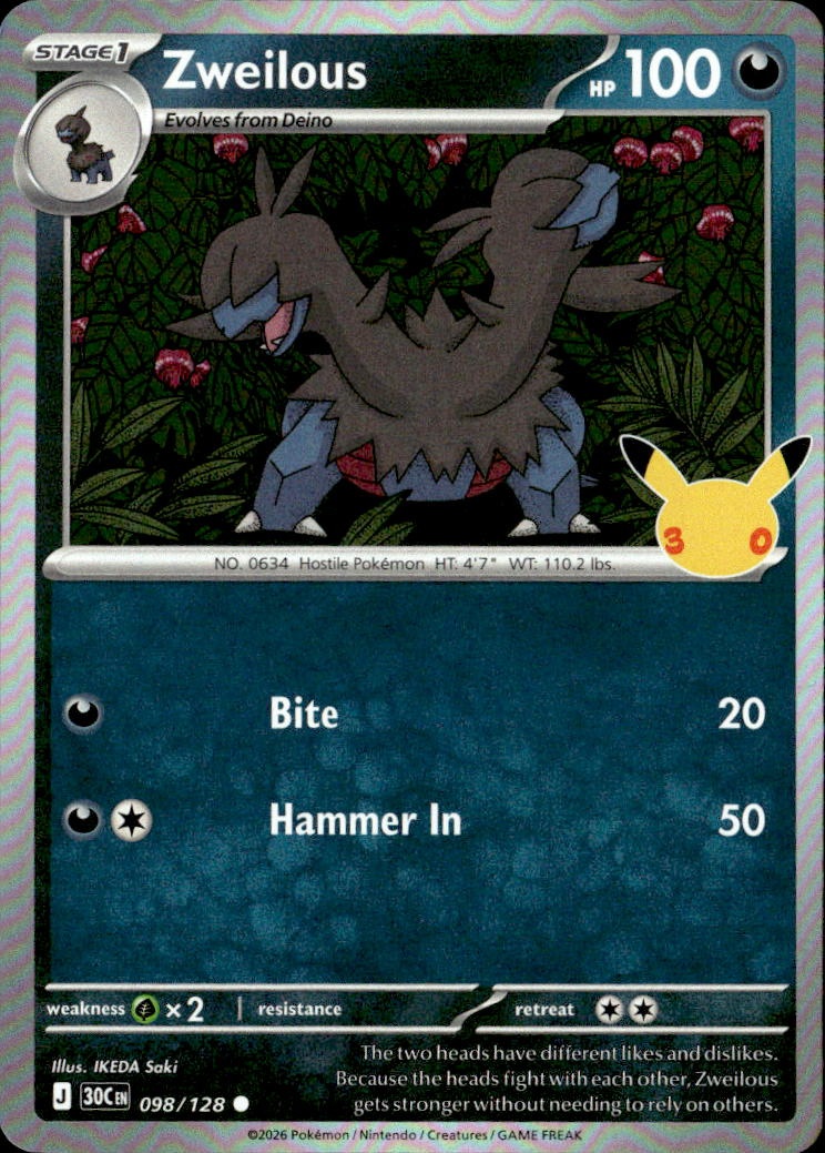 2026 Pokemon 30C En Zweilous graded slab