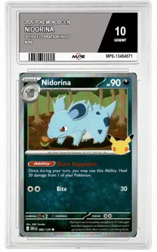 2026 POKEMON 30C EN 30th Celebration-HOLO #088 NIDORINA MPE 10 GEM/MT — graded card up for auction