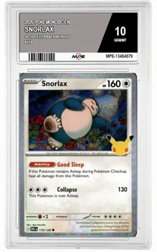 2026 POKEMON 30C EN 30th Celebration-HOLO #119 SNORLAX MPE 10 GEM/MT — graded card up for auction