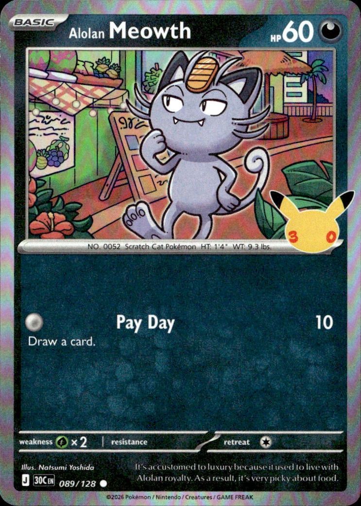 2026 Pokemon 30C En Alolan Meowth graded slab