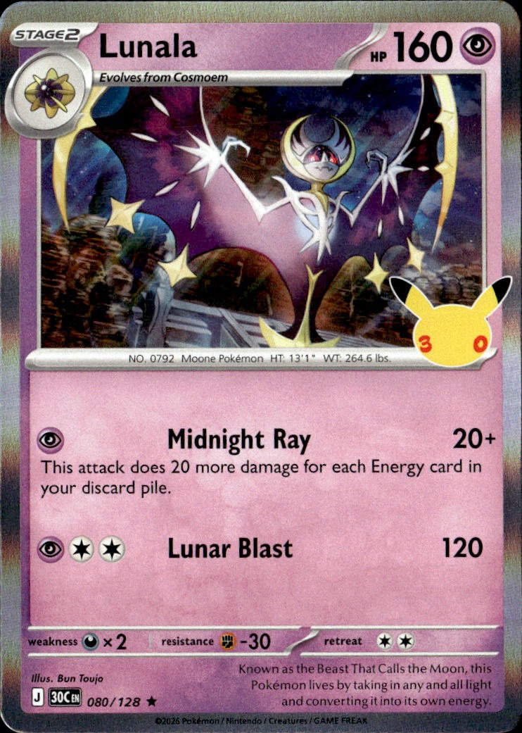 2026 Pokemon 30C En Lunala graded slab