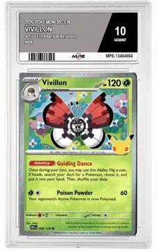 2026 POKEMON 30C EN 30th Celebration-REV HOLO #008 VIVILLON MPE 10 GEM/MT — graded card up for auction