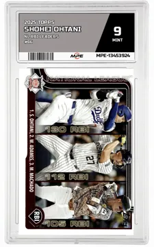 2025 TOPPS NL RBI LEADERS #86 SHOHEI OHTANI MPE 9 MINT — graded card up for auction