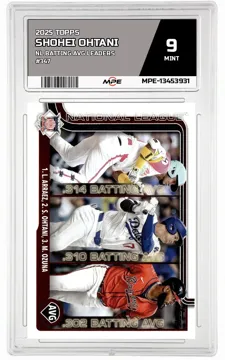 2025 TOPPS NL BATTING AVG LEADERS #347 SHOHEI OHTANI MPE 9 MINT — graded card up for auction
