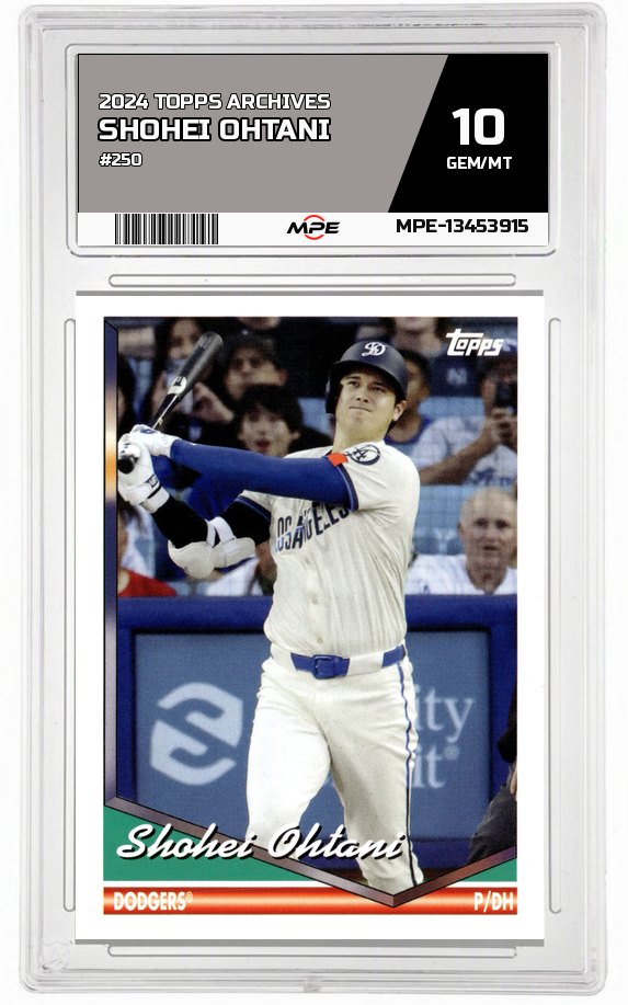 2024 TOPPS ARCHIVES #250 SHOHEI OHTANI MPE 10 GEM/MT — graded card auctioned from the MPE vault