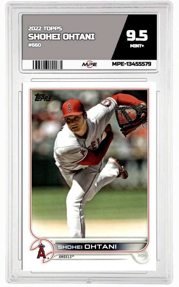 2022 TOPPS #660 SHOHEI OHTANI MPE 9.5 MINT+ — graded card auctioned from the MPE vault