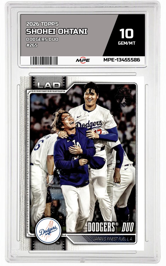 2026 TOPPS DODGERS DUO #265 SHOHEI OHTANI MPE 10 GEM/MT — graded card auctioned from the MPE vault