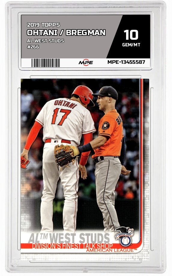 2019 TOPPS AL WEST STUDS #266 OHTANI / BREGMAN MPE 10 GEM/MT — graded card auctioned from the MPE vault