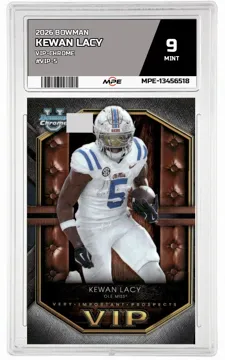 2026 BOWMAN VIP-CHROME #VIP-5 KEWAN LACY MPE 9 MINT — graded card up for auction