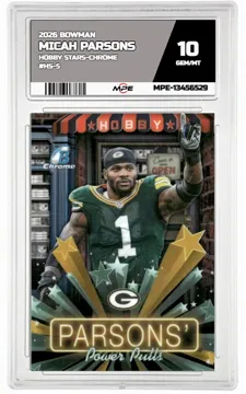 2026 BOWMAN HOBBY STARS-CHROME #HS-5 MICAH PARSONS MPE 10 GEM/MT — graded card up for auction