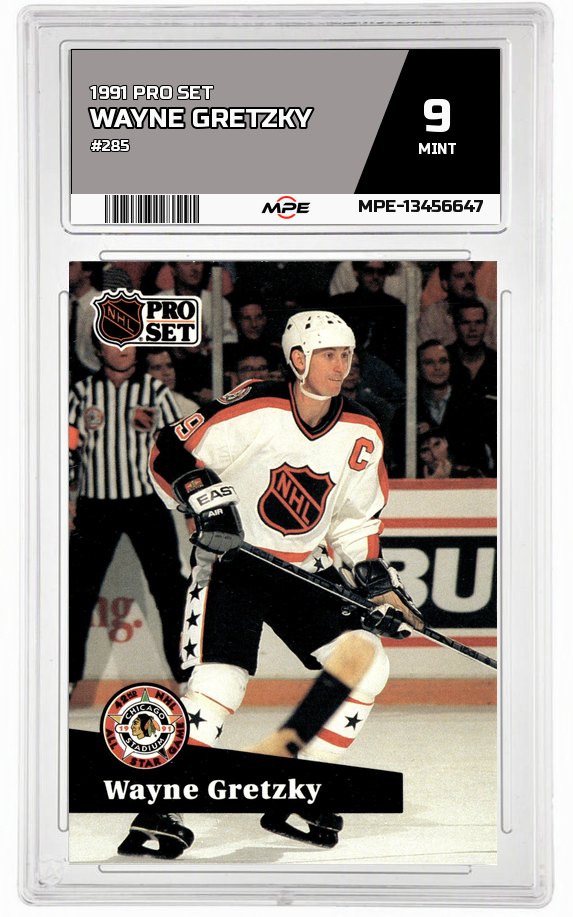 1991 PRO SET #285 WAYNE GRETZKY MPE 9 MINT — graded card auctioned from the MPE vault