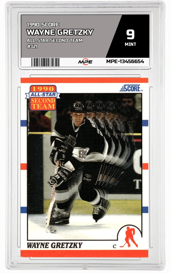1990 SCORE ALL STAR SECOND TEAM #321 WAYNE GRETZKY MPE 9 MINT — graded card auctioned from the MPE vault