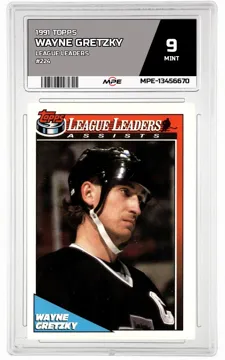 1991 TOPPS LEAGUE LEADERS #224 WAYNE GRETZKY MPE 9 MINT — graded card up for auction