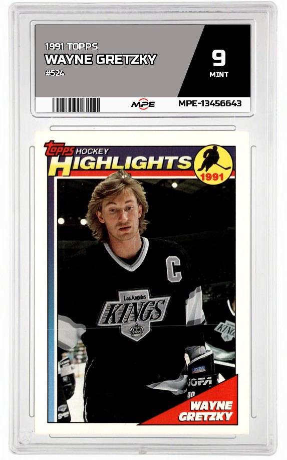 1991 TOPPS #524 WAYNE GRETZKY MPE 9 MINT — graded card auctioned from the MPE vault