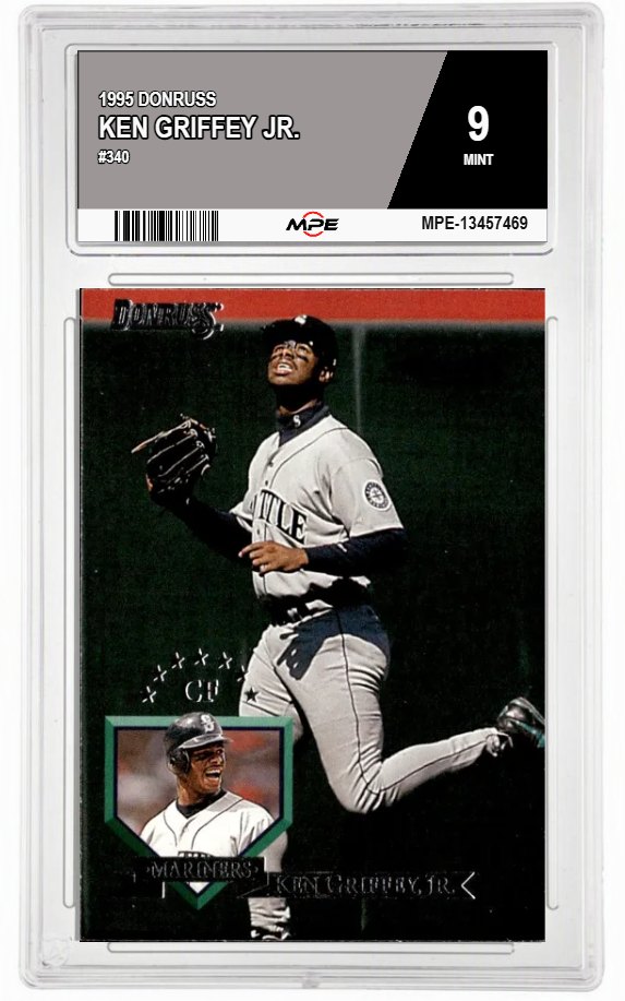 1995 DONRUSS #340 KEN GRIFFEY JR. MPE 9 MINT — graded card auctioned from the MPE vault