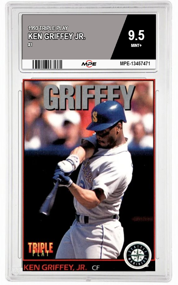 1993 TRIPLE PLAY #1 KEN GRIFFEY JR. MPE 9.5 MINT+ — graded card auctioned from the MPE vault