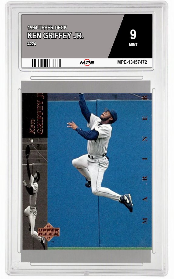 1994 UPPER DECK #224 KEN GRIFFEY JR. MPE 9 MINT — graded card auctioned from the MPE vault