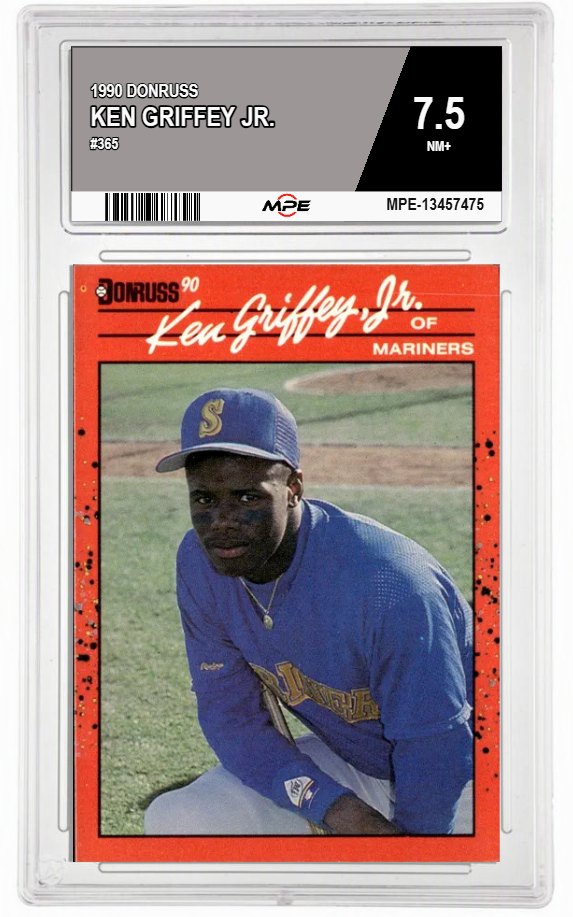 1990 DONRUSS #365 KEN GRIFFEY JR. MPE 7.5 NM+ — graded card auctioned from the MPE vault
