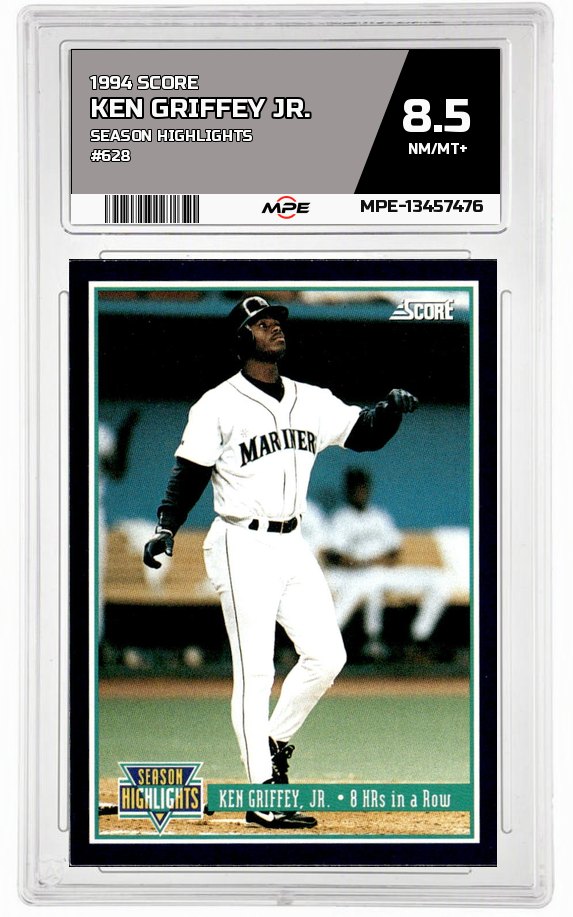 1994 SCORE SEASON HIGHLIGHTS #628 KEN GRIFFEY JR. MPE 8.5 NM/MT+ — graded card auctioned from the MPE vault