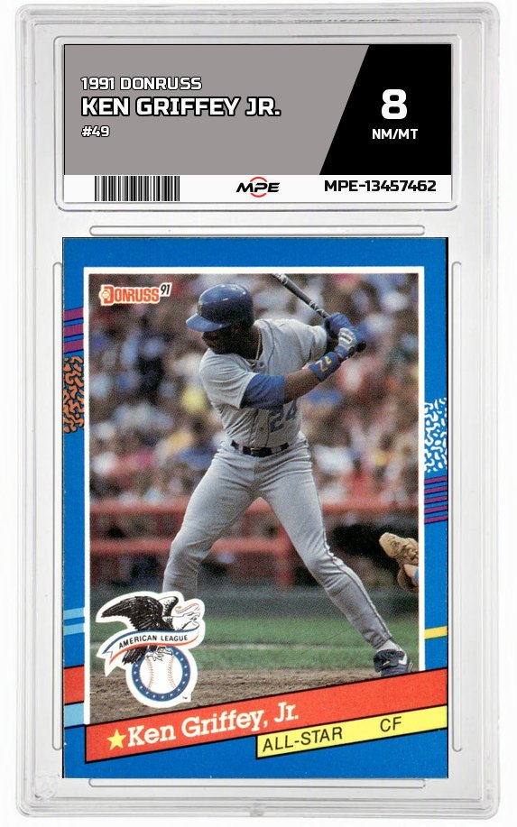 1991 DONRUSS #49 KEN GRIFFEY JR. MPE 8 NM/MT — graded card auctioned from the MPE vault