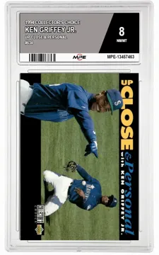 1994 COLLECTOR'S CHOICE UP CLOSE & PERSONAL #634 KEN GRIFFEY JR. MPE 8 NM/MT — graded card up for auction