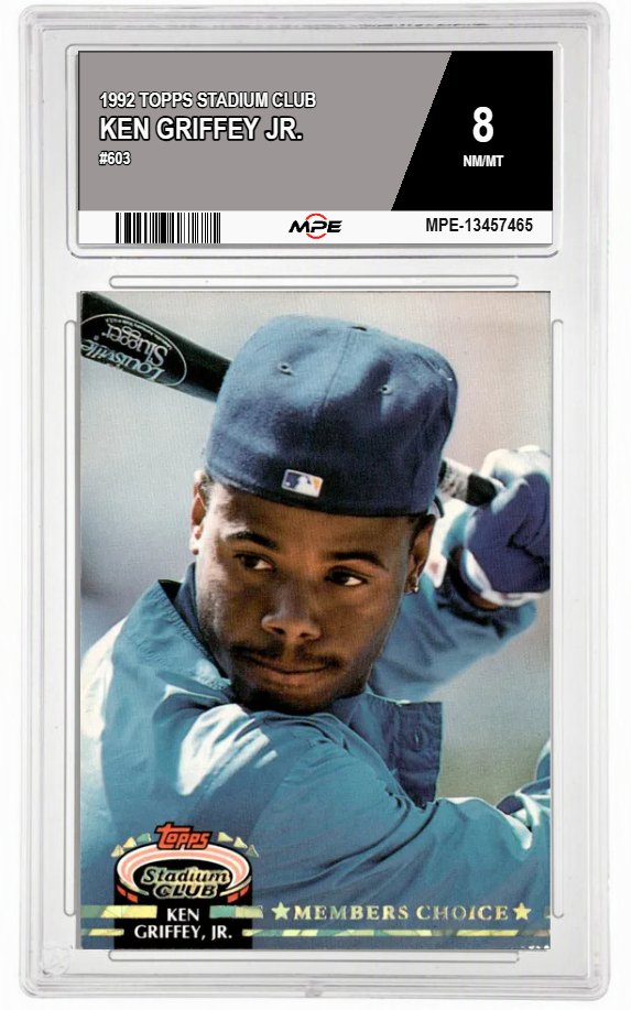 1992 TOPPS STADIUM CLUB #603 KEN GRIFFEY JR. MPE 8 NM/MT — graded card auctioned from the MPE vault