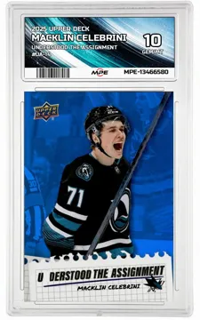 2025 UPPER DECK UNDERSTOOD THE ASSIGNMENT #UA-14 MACKLIN CELEBRINI MPE 10 GEM/MT — graded card up for auction
