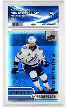 2025 UPPER DECK PROS AND PROSPECTS #PP-6 NIKITA KUCHEROV MPE 9 MINT — graded card up for auction