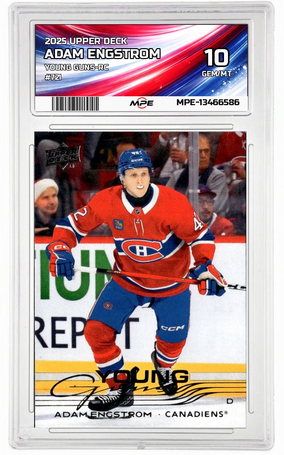 2025 UPPER DECK YOUNG GUNS-RC #721 ADAM ENGSTROM MPE 10 GEM/MT — graded card auctioned from the MPE vault