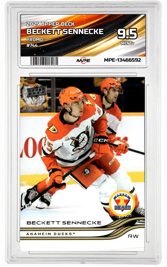 2025 UPPER DECK PROMO #744 BECKETT SENNECKE MPE 9.5 MINT+ — graded card auctioned from the MPE vault
