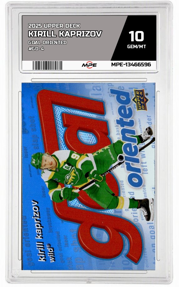2025 UPPER DECK GOAL ORIENTED #GO-4 KIRILL KAPRIZOV MPE 10 GEM/MT — graded card auctioned from the MPE vault