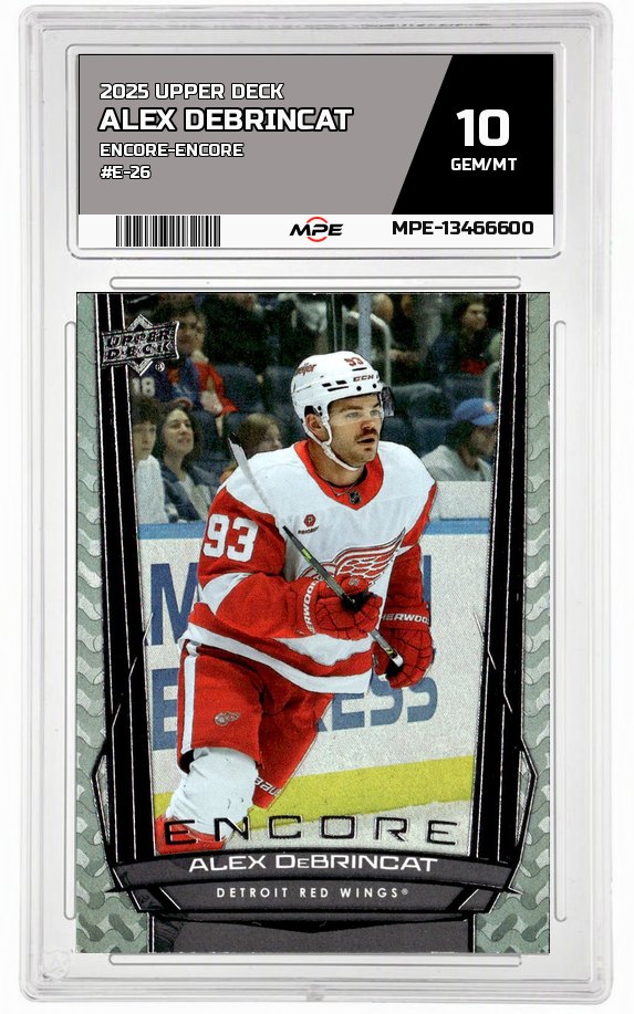 2025 UPPER DECK ENCORE-Encore #E-26 ALEX DEBRINCAT MPE 10 GEM/MT — graded card auctioned from the MPE vault