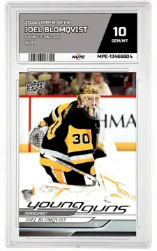 2024 UPPER DECK YOUNG GUNS-RC #483 JOEL BLOMQVIST MPE 10 GEM/MT — graded card up for auction