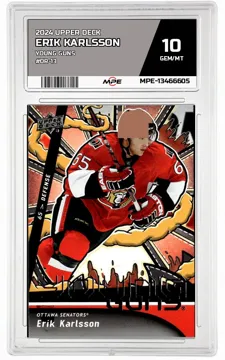 2024 UPPER DECK YOUNG GUNS #OR-13 ERIK KARLSSON MPE 10 GEM/MT — graded card up for auction