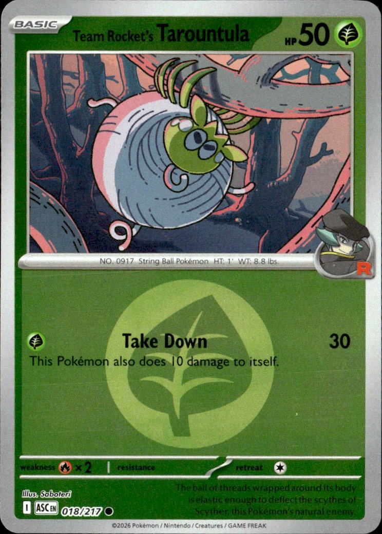 2026 Pokemon Asc En Team Rocket'S Tarountula graded slab