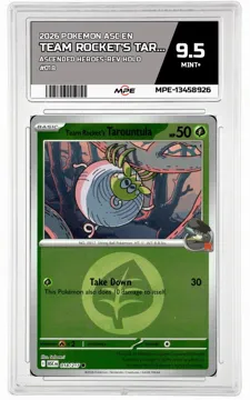 2026 POKEMON ASC EN ASCENDED HEROES-REV HOLO #018 TEAM ROCKET'S TAROUNTULA MPE 9.5 MINT+ — graded card up for auction