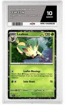 2022 POKEMON SVP EN SCARLET AND VIOLET PROMOS-Black Star Promo #170 LEAFEON MPE 10 GEM/MT — graded card up for auction
