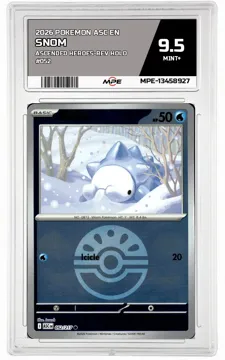 2026 POKEMON ASC EN ASCENDED HEROES-REV HOLO #052 SNOM MPE 9.5 MINT+ — graded card up for auction