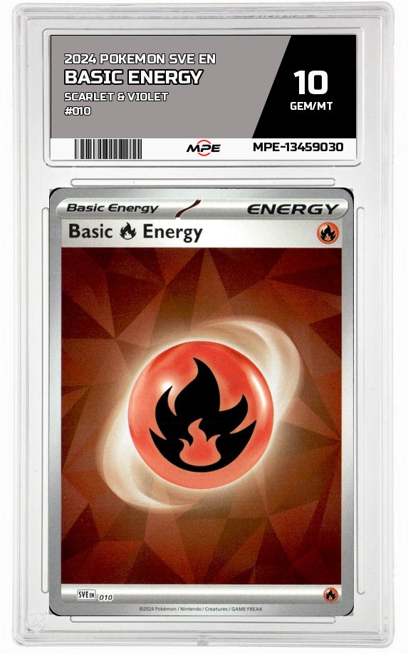 2024 POKEMON SVE EN SCARLET & VIOLET #010 BASIC ENERGY MPE 10 GEM/MT — graded card auctioned from the MPE vault