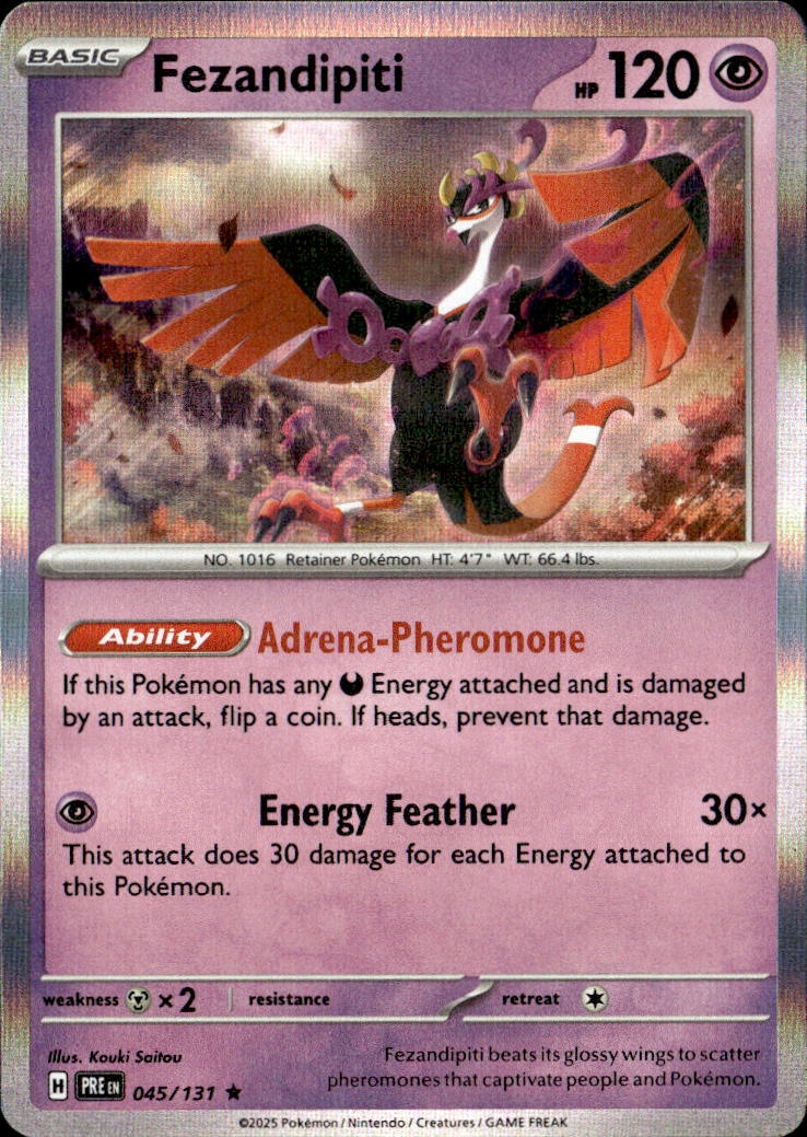 2025 Pokemon Pre En Fezandipiti graded slab