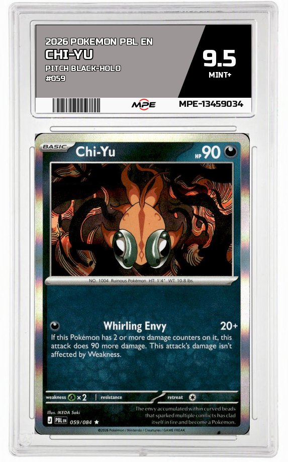 2026 POKEMON PBL EN PITCH BLACK-HOLO #059 CHI-YU MPE 9.5 MINT+ — graded card auctioned from the MPE vault