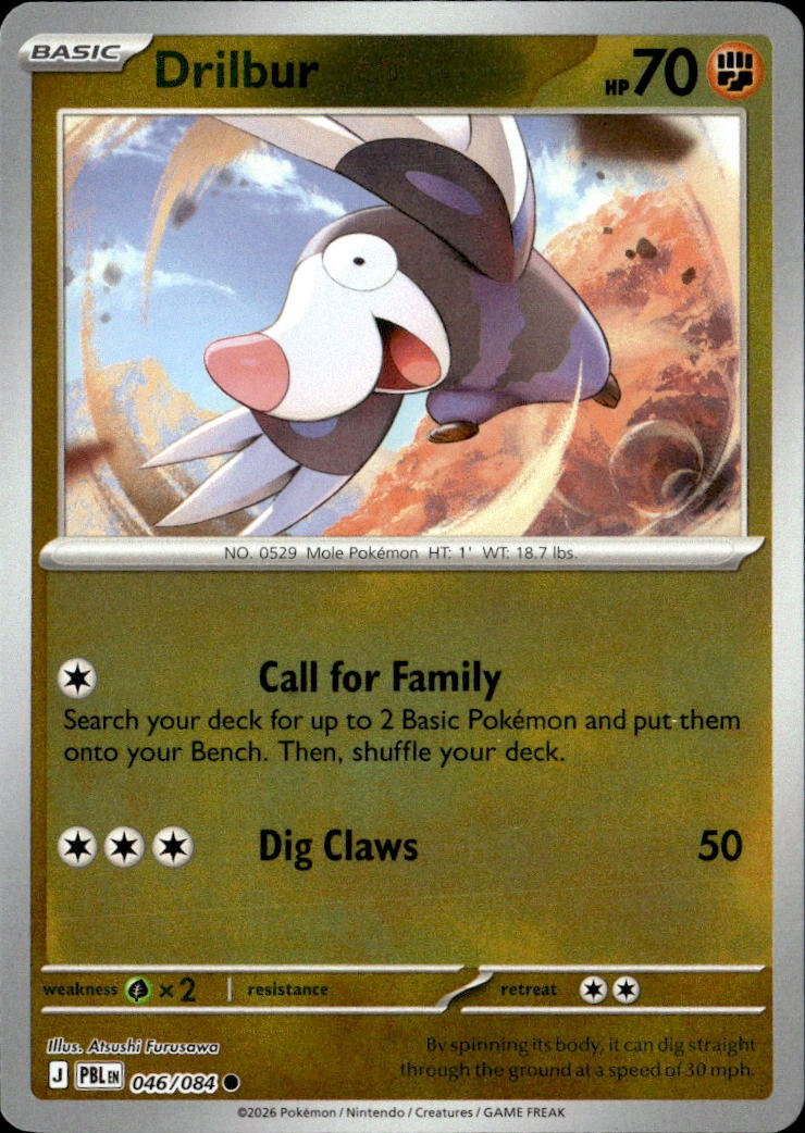 2026 Pokemon Pbl En Drilbur graded slab