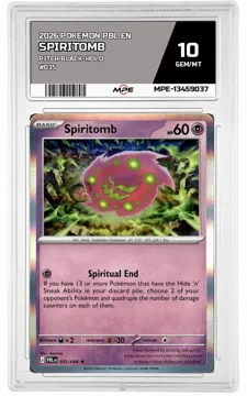 2026 POKEMON PBL EN PITCH BLACK-HOLO #035 SPIRITOMB MPE 10 GEM/MT — graded card up for auction