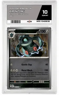 2026 POKEMON PBL EN PITCH BLACK-REV HOLO #064 BRONZONG MPE 10 GEM/MT — graded card up for auction