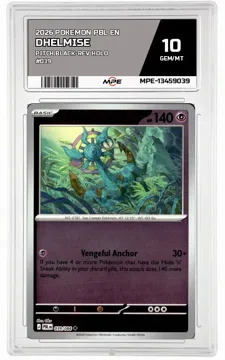 2026 POKEMON PBL EN PITCH BLACK-REV HOLO #039 DHELMISE MPE 10 GEM/MT — graded card up for auction