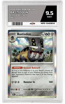 2026 POKEMON PBL EN PITCH BLACK-HOLO #062 BASTIODON MPE 9.5 MINT+ — graded card up for auction