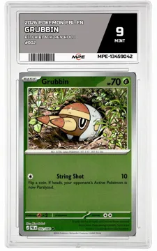 2026 POKEMON PBL EN PITCH BLACK-REV HOLO #002 GRUBBIN MPE 9 MINT — graded card up for auction